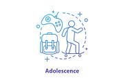 Adolescence activities concept icon