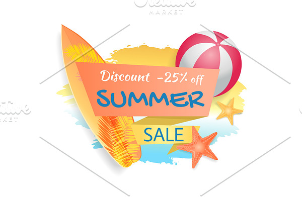 Discount Summer Sale Poster Vector