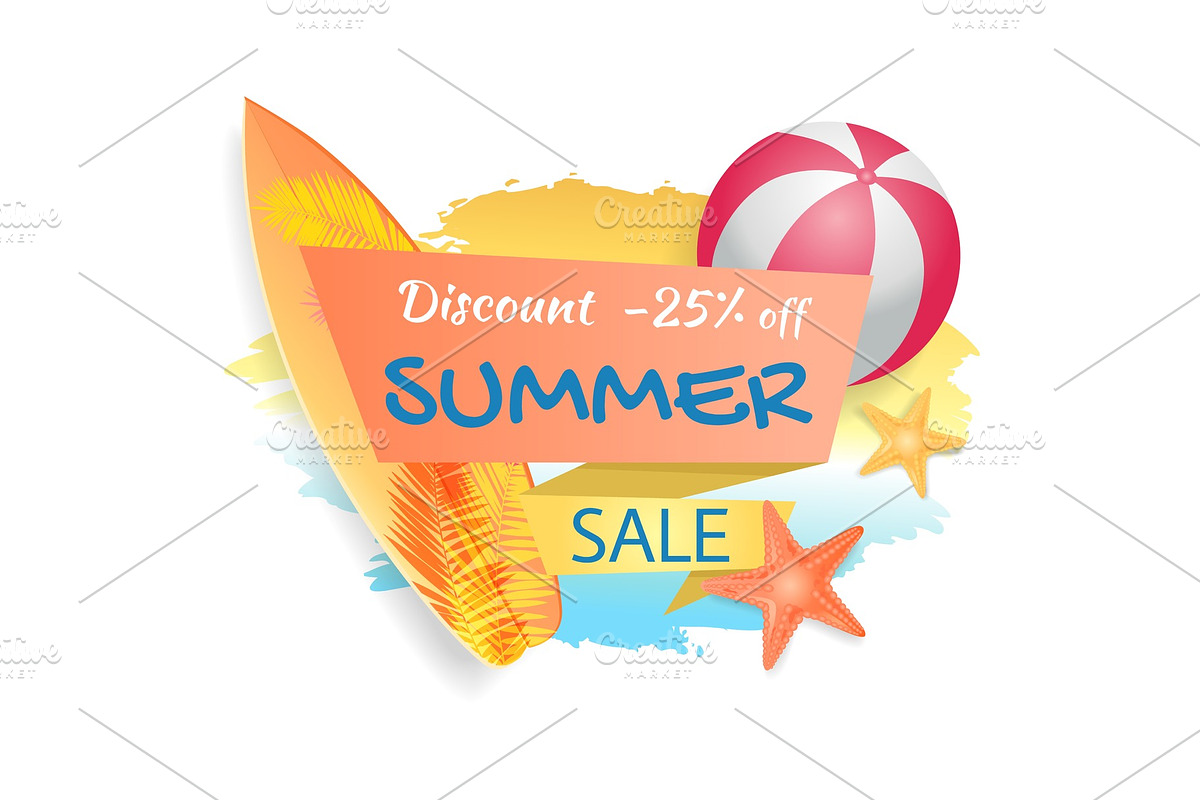 Discount Summer Sale Poster Vector in Illustrations - product preview 8