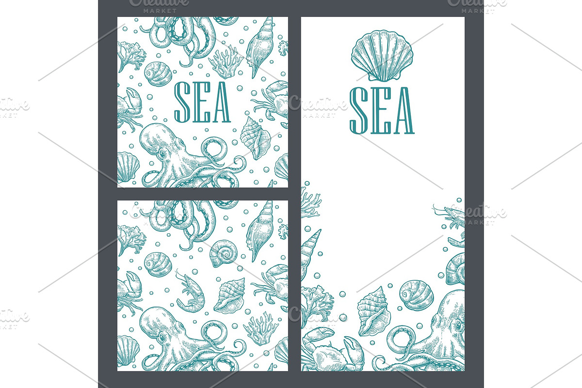 Template for greeting card and in Illustrations - product preview 8