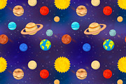 Cartoon planets of solar system