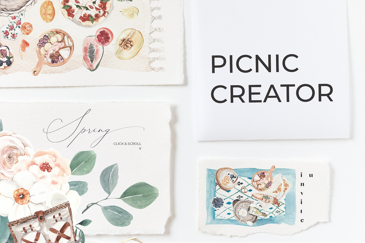 SPRING AESTHETICS + Picnic clipart in Illustrations - product preview 8