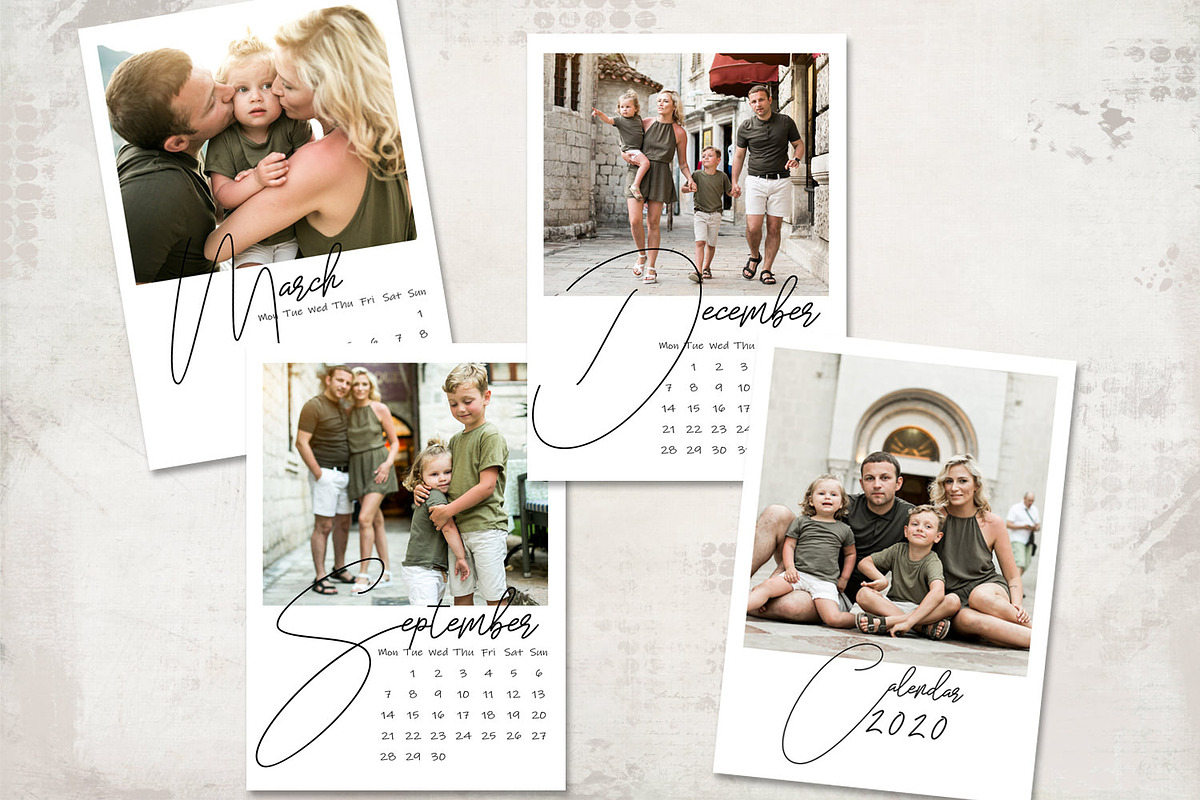 2020 Calendar Template Monday start in Card Templates - product preview 8