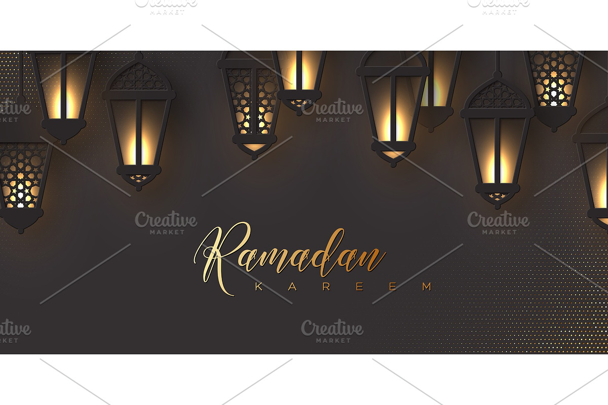 Ramadan Kareem greeting horizontal in Illustrations - product preview 8