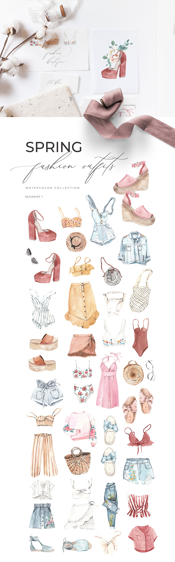 SPRING AESTHETICS + Picnic clipart in Illustrations - product preview 7