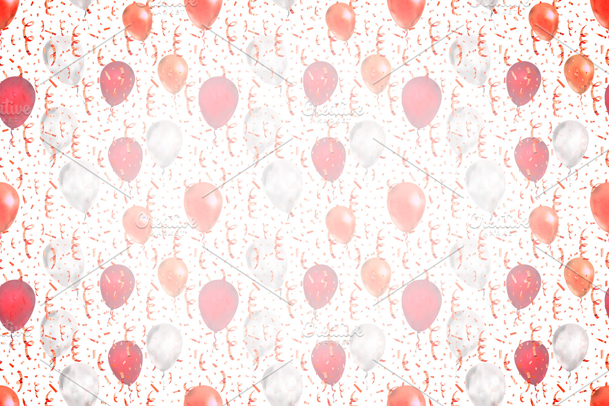 Red and white balloons background in Illustrations - product preview 8