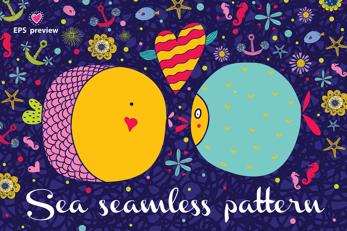 Love fish! Seamless pattern. in Patterns - product preview 8