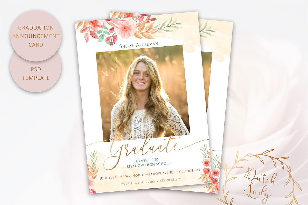 PSD Graduation Announcement Card #2 in Card Templates - product preview 8