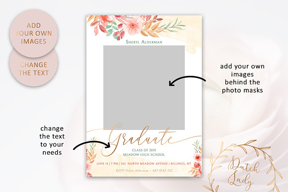 PSD Graduation Announcement Card #2 in Card Templates - product preview 1