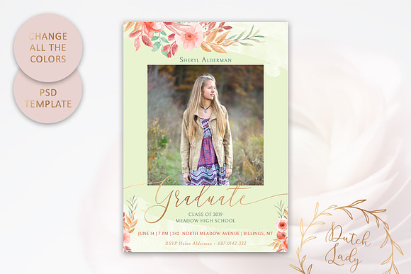 PSD Graduation Announcement Card #2 in Card Templates - product preview 2