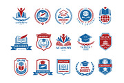 College emblem. School or university