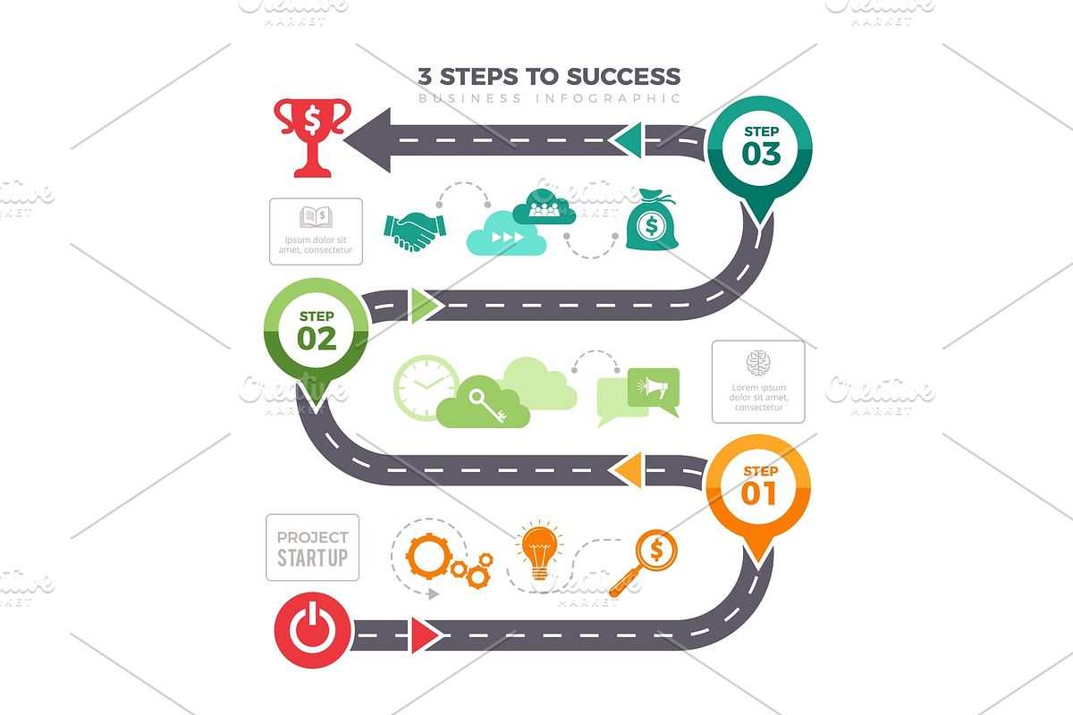 Successful steps infographic in Graphics - product preview 8