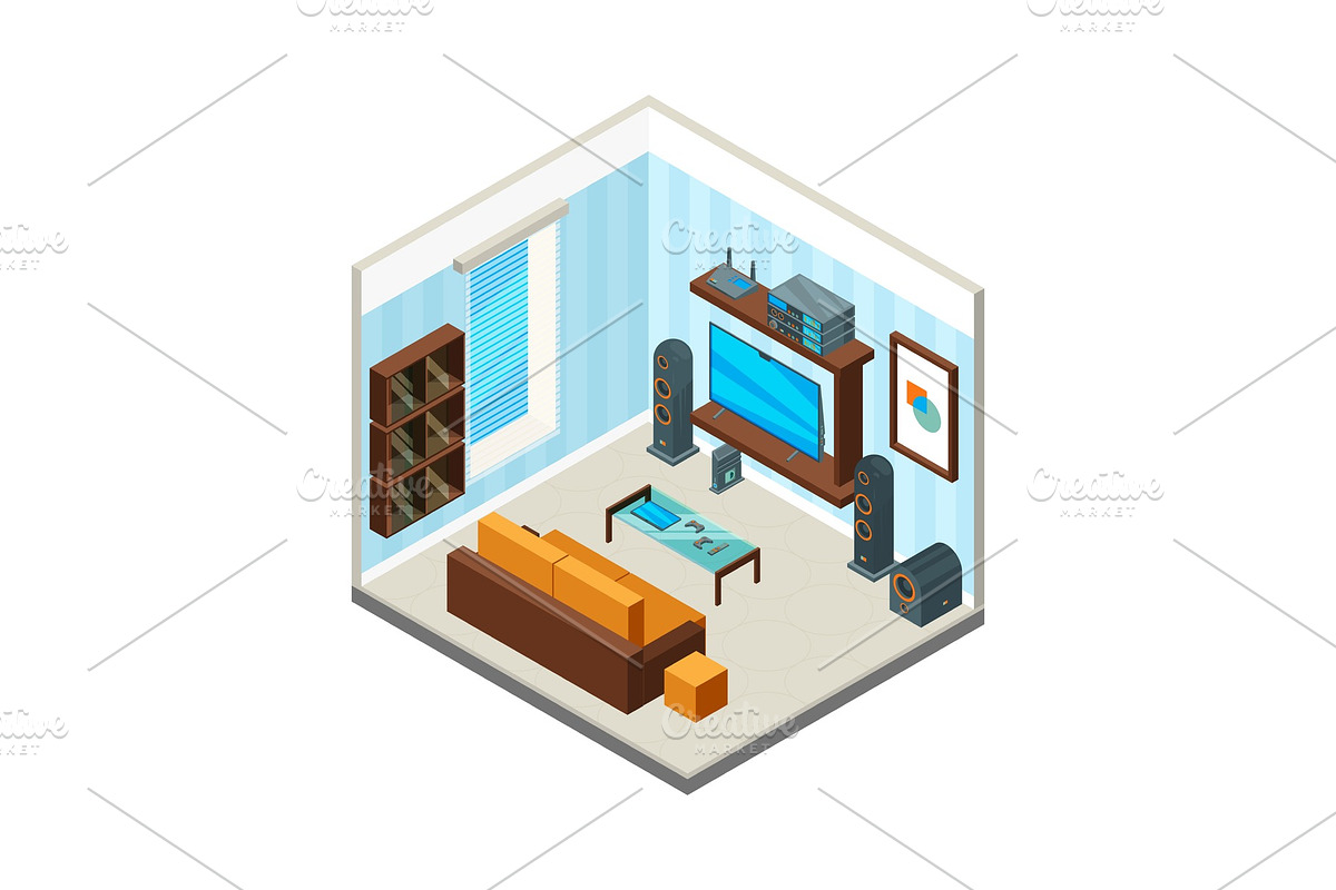 Living room interior. Entertainment in Graphics - product preview 8
