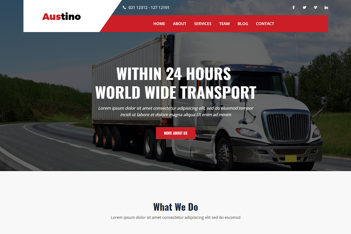 Austino - Transport & Logistic HTML5 in Bootstrap Themes - product preview 8
