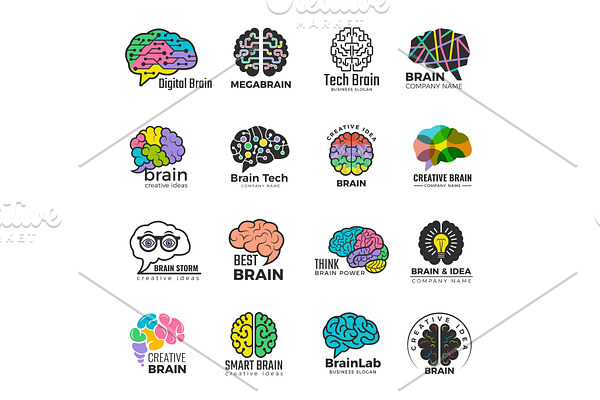 Brain logotypes. Business concept of
