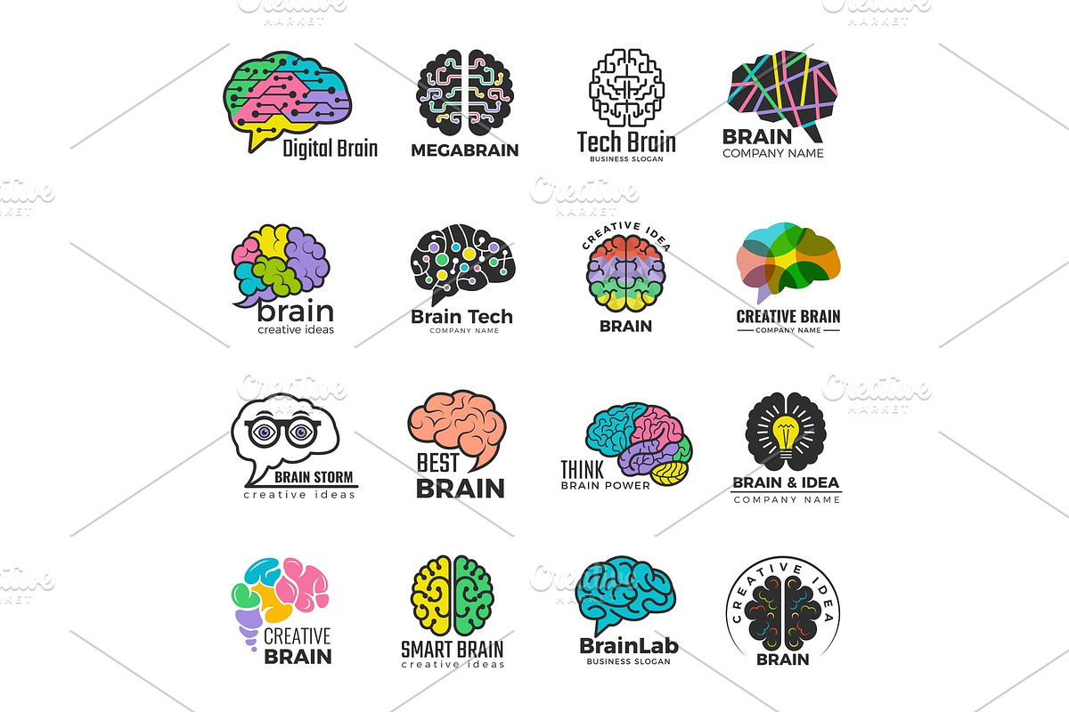 Brain logotypes. Business concept of in Graphics - product preview 8