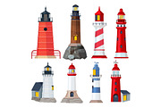 Lighthouses collection. Night