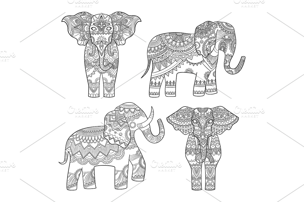 Elephant decorative pattern. Indian in Graphics - product preview 8