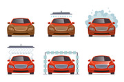 Car wash. Transport automobile water