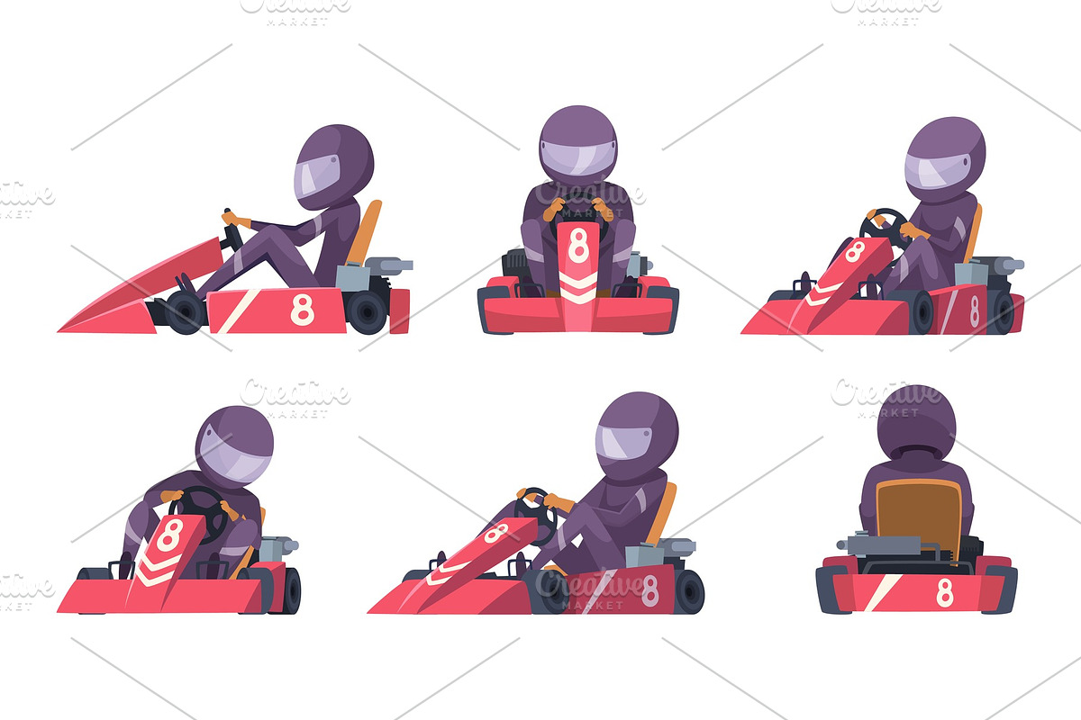Karting car. Street speed racers in Graphics - product preview 8