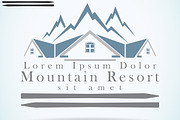 Mountain resort logo template