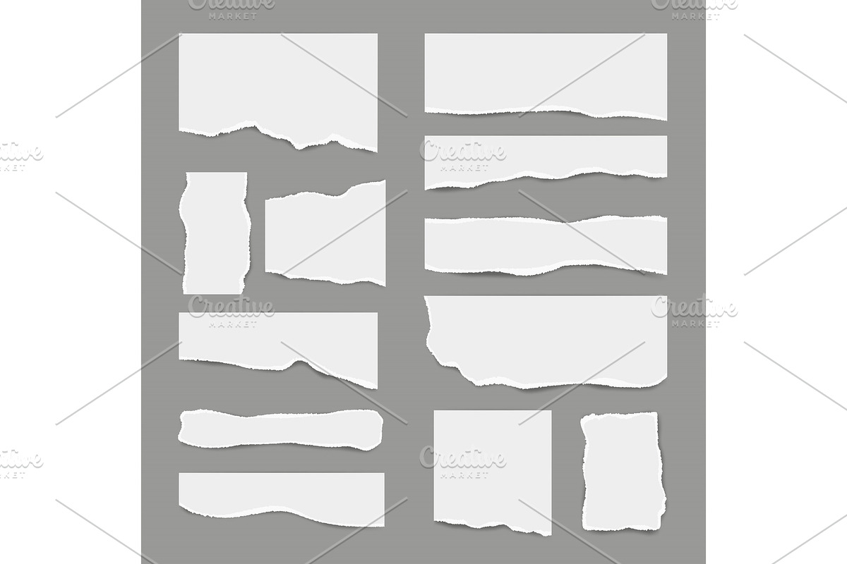 Ripped white paper. Torn light scrap in Graphics - product preview 8