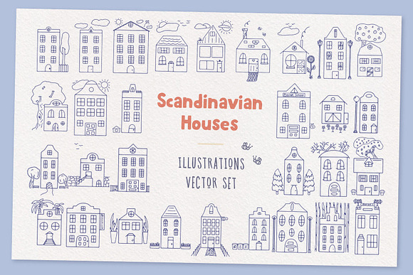 Scandinavian Houses Vector Images in Illustrations - product preview 1
