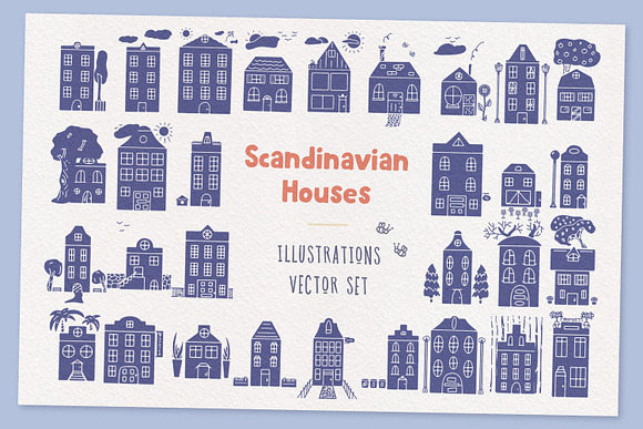 Scandinavian Houses Vector Images in Illustrations - product preview 5