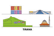 Albania, Tirana flat landmarks