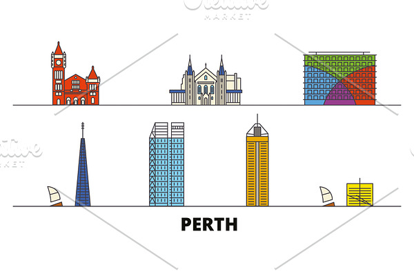 Australia, Perth flat landmarks