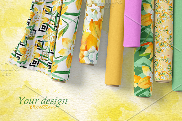 Yellow daffodil Watercolor png in Illustrations - product preview 2