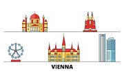 Austria, Vienna City flat landmarks