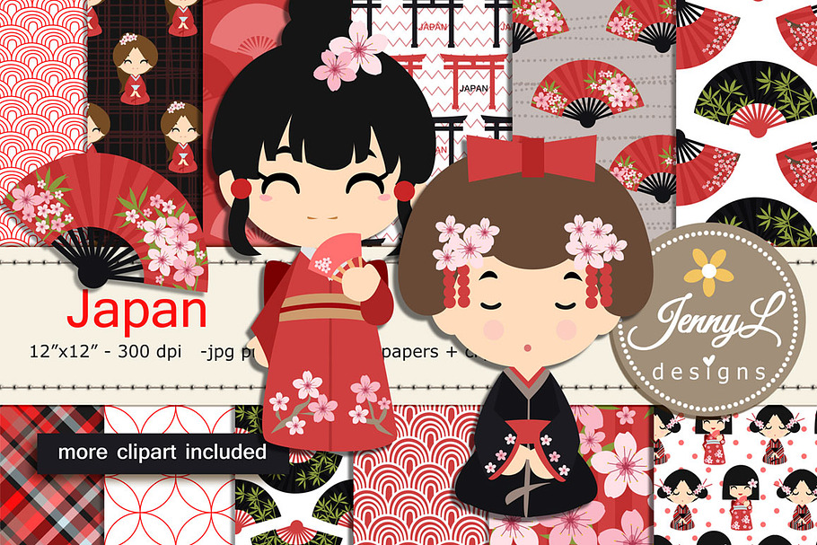 Japan Digital Papers & Clipart in Patterns - product preview 8