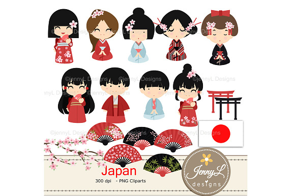 Japan Digital Papers & Clipart in Patterns - product preview 1