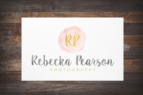 Watercolor & Gold Foil Logo Template in Logo Templates - product preview 1