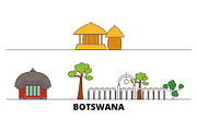 Botswana flat landmarks vector