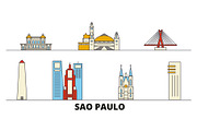 Brazil, Sao Paulo flat landmarks