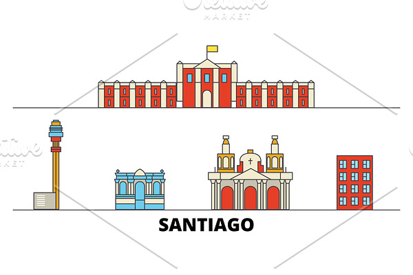 Chile, Santiago flat landmarks