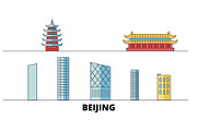 China, Beijing City flat landmarks