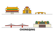 China, Chongqing flat landmarks