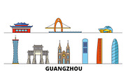 China, Guangzhou flat landmarks