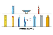 China, Hong Kong flat landmarks