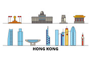 China, Hong Kong City flat landmarks