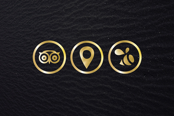 Social Media Icons Set in Gold in Icons - product preview 2