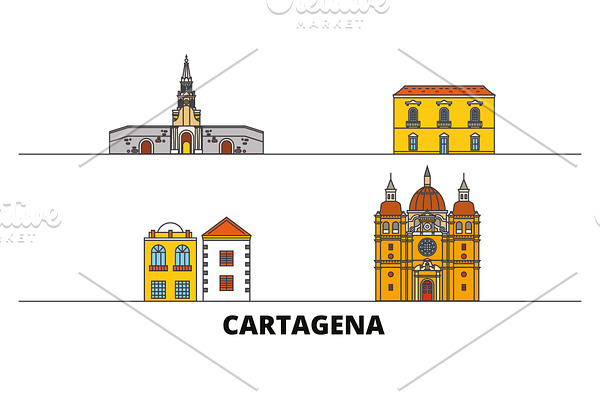 Colombia, Cartagena flat landmarks