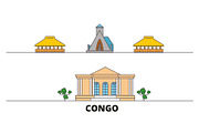 Congo flat landmarks vector