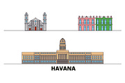 Cuba, Havana City flat landmarks