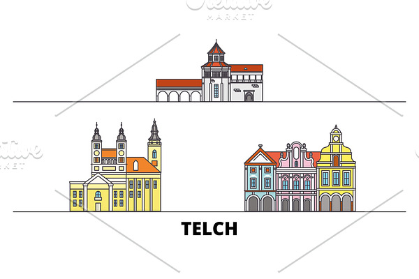 Czech Republic, Telc flat landmarks