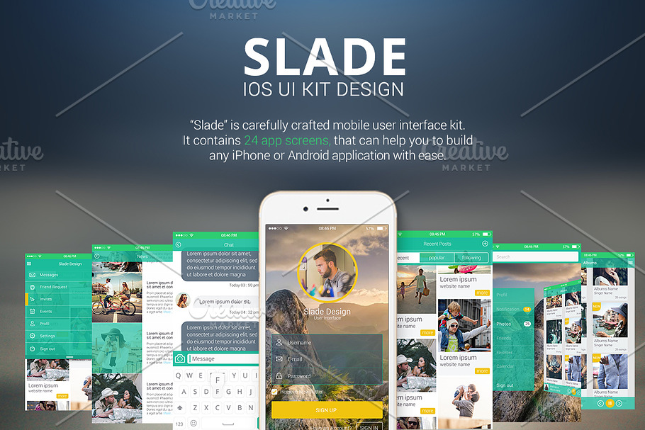 SLADE IOS UI KIT DESIGN in UI Kits and Libraries - product preview 8