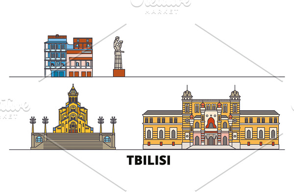 Georgia, Tbilisi flat landmarks